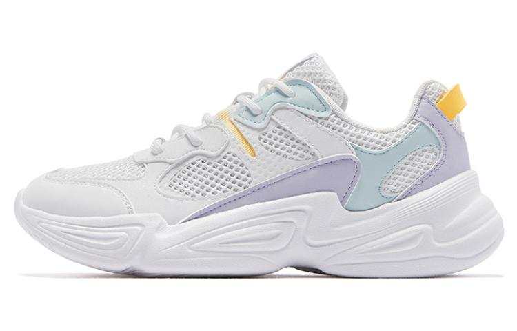QIAODAN Slip Resistant, Abrasion Resistant, Lightweight Low top Casual Athletic Shoes Women's White Yellow Purple