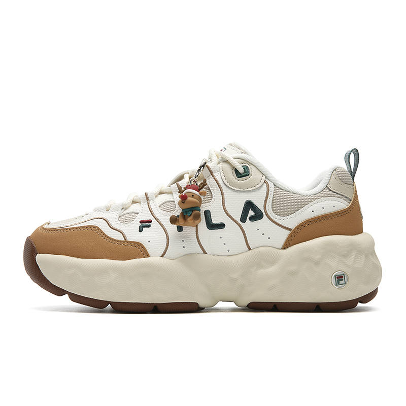 FILA MUFFIN Support Slip Resistant Low top Casual Shoes Women's White Brown