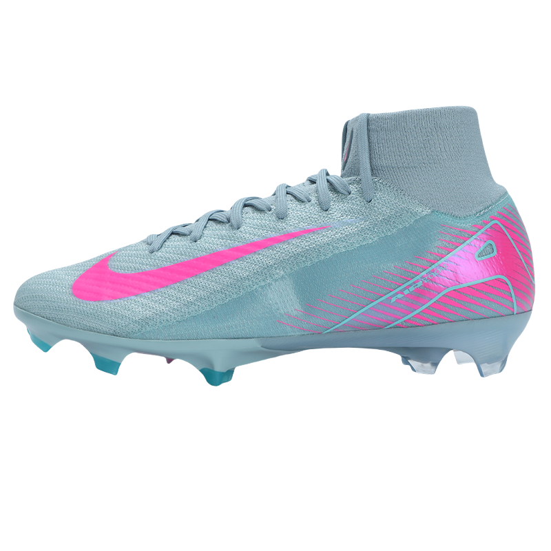 Nike Nike Mercurial Superfly 10 FG Firm Ground Natural Grass Slip Resistant Abrasion Resistant Soccer Shoes Unisex Blue Pink