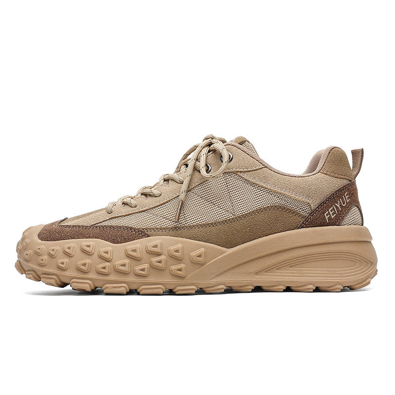 FEIYUE Slip-Resistant Abrasion-Resistant Low-top Casual Shoes Men's Brown