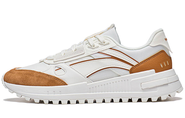 Li-Ning Li Ning Riding The Wind 2.0 Textile, Synthetic Leather Low top Sports Casual Shoes Men's White Yellow