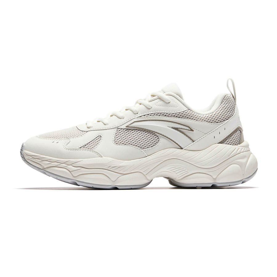 Anta Breathable Lightweight Breathable And Lightweight Low top Casual Shoes Men's White Gray