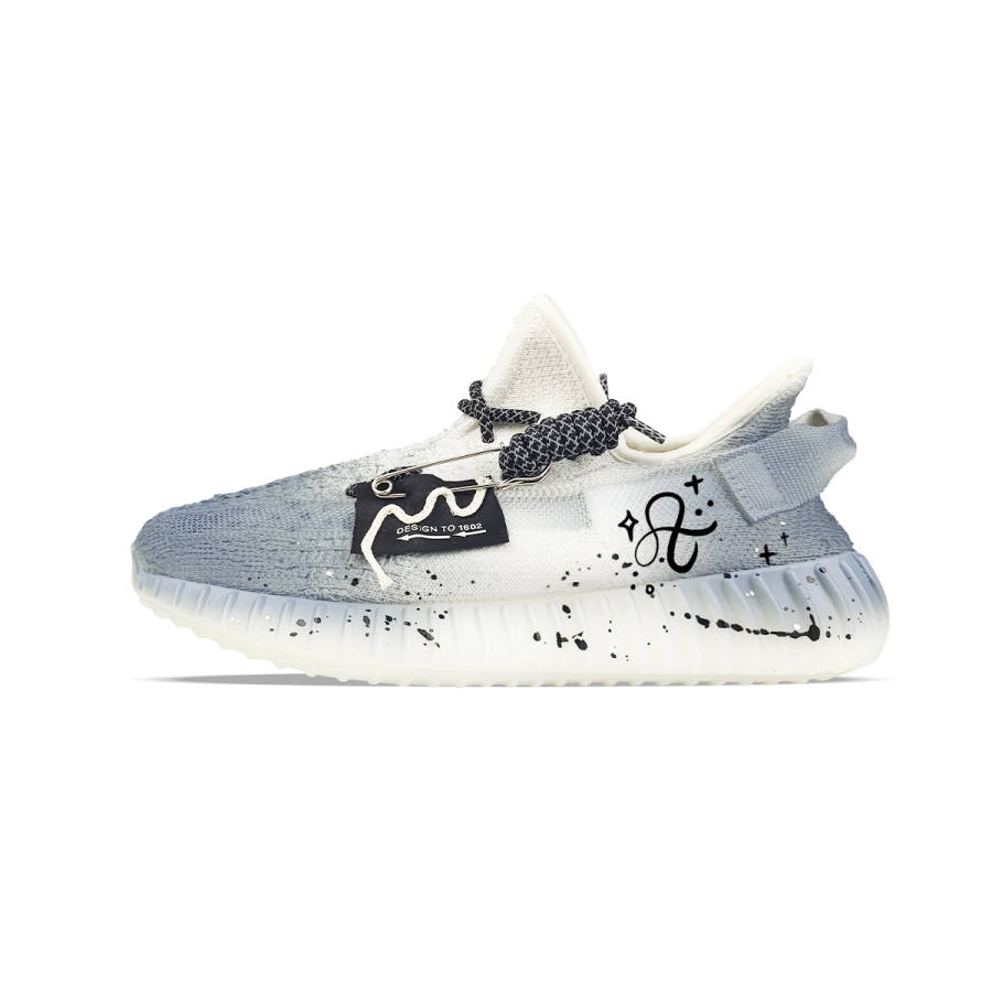 Adidas Originals Yeezy Boost 350 V2 Abrasion Resistant Low top Casual Shoes Unisex White Blue