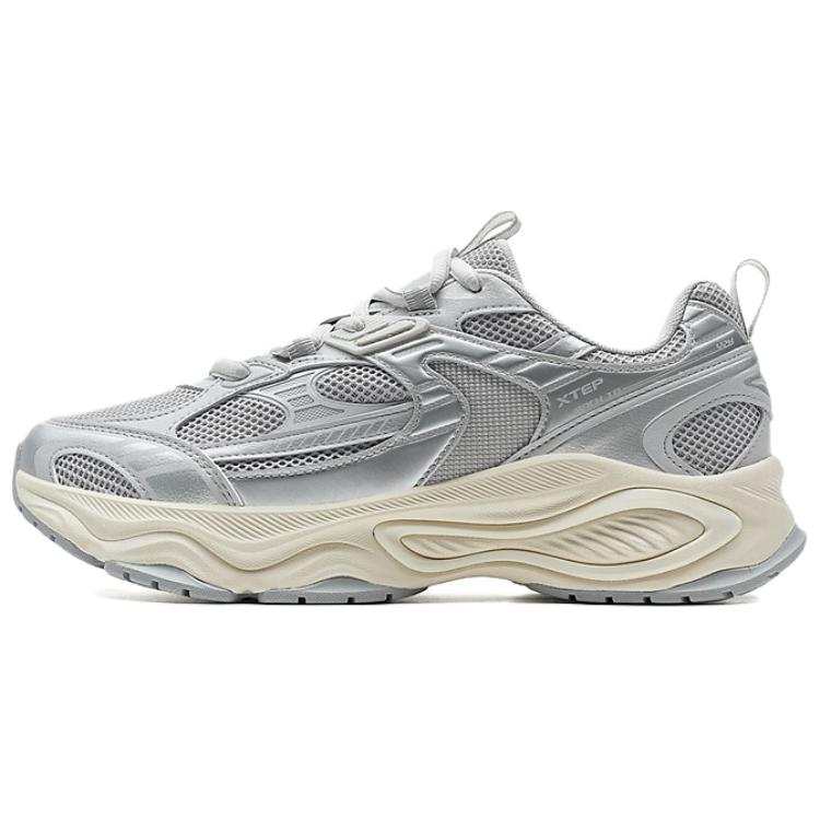 XTEP XTEP Abrasion Resistant Breathable Coverage Low top Casual Shoes Men's Silver Gray