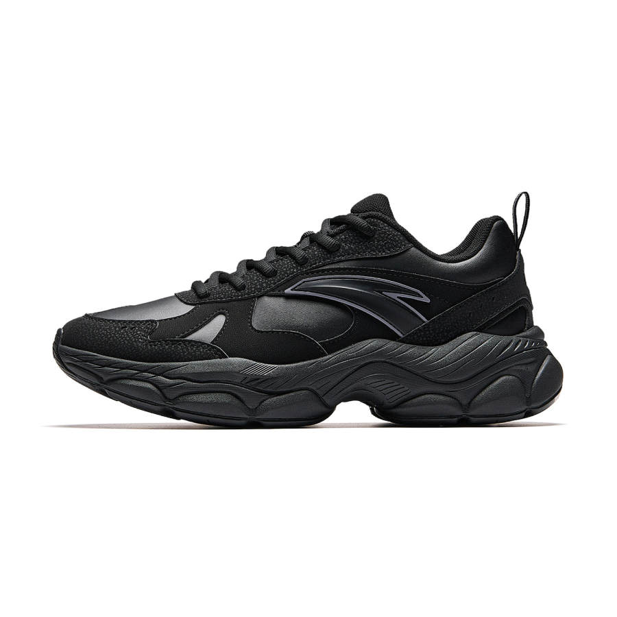 Anta Abrasion Resistant Breathable Low top Casual Shoes Men's Black Gray