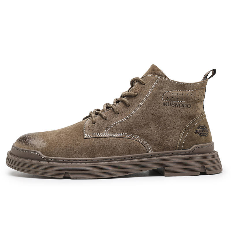MUSNODO MUSNODO Split Pig Leather Short Combat Boots Men's