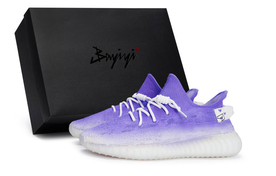 Adidas Originals Yeezy Boost 350 V2 811 Manufacturing, Berry Can't Beat You Blue Purple, Special Shoe Box Low top
