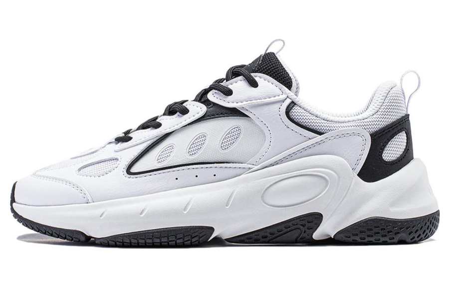 Li-Ning Li Ning Wing Style Cushioning Slip Resistant Abrasion Resistant Support Low top Casual Shoes Women's Black White