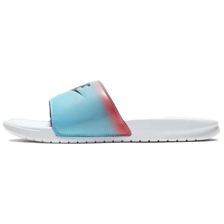 Nike Nike Benassi JDI Slip Resistant Abrasion Resistant Slide Slippers Men's White Blue