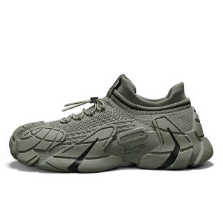 DEERWAY Cushioning Slip Resistant Lightweight Low top Casual Shoes Men's Army Green