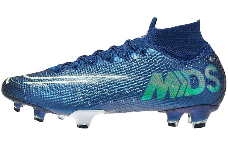 Nike Nike Mercurial Superfly 7 FG Firm Ground Slip Resistant Abrasion Resistant Soccer Shoes Unisex Blue