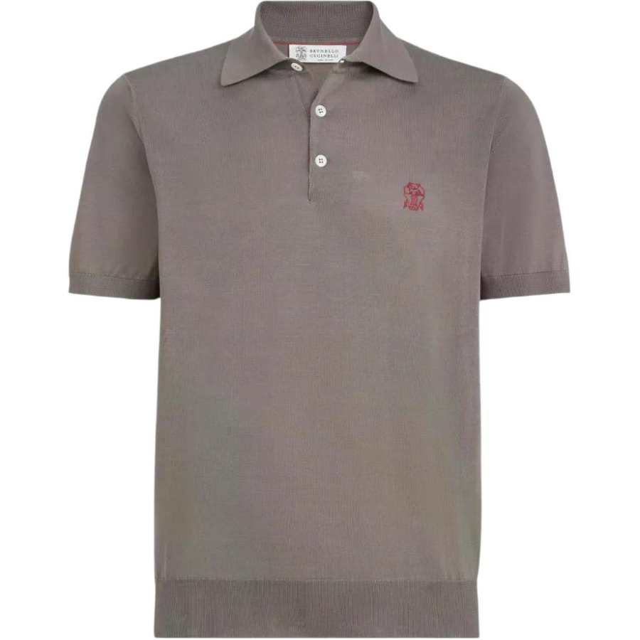 Brunello Cucinelli logo-embroidered polo shirt