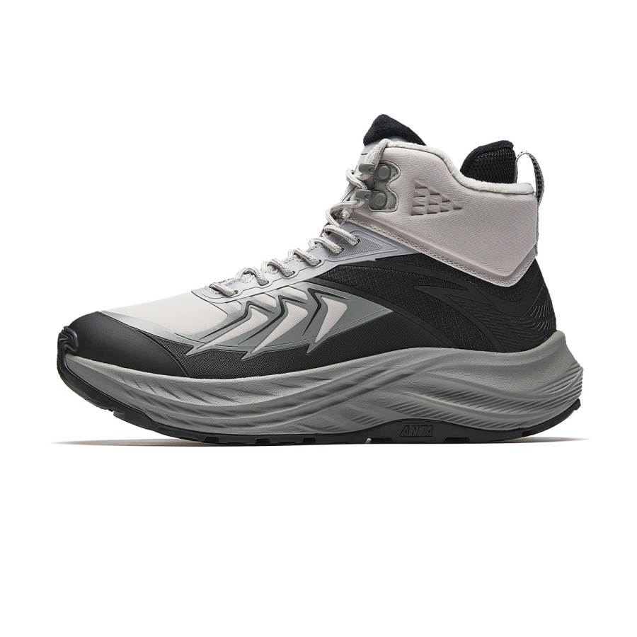 Anta Synthetic Leather High top Fashion Casual Shoes Men's Durable Gray/Basic Black/Cosmic Gray