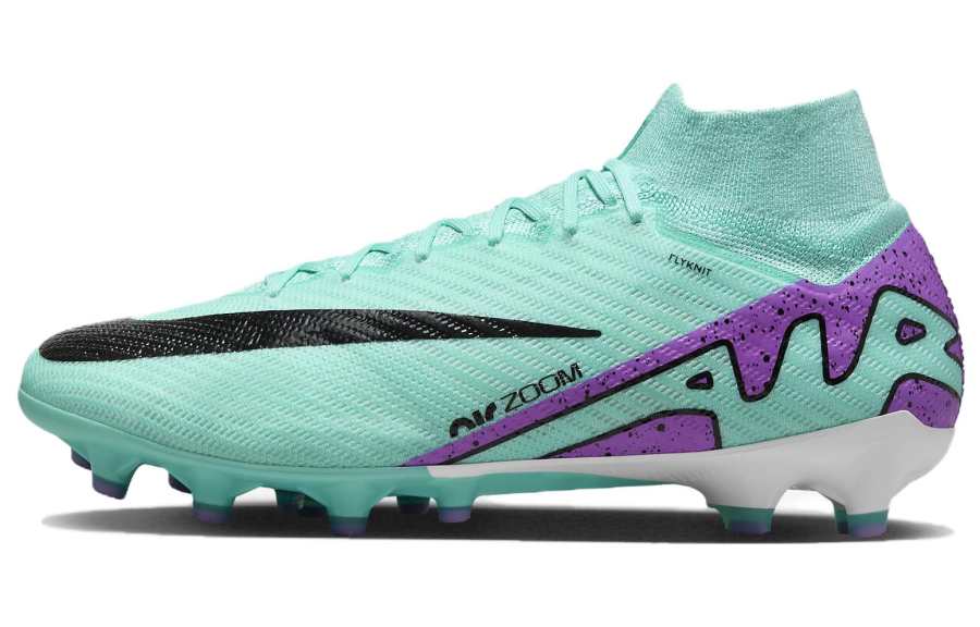 Nike Nike Mercurial Superfly 9 AG Artificial Ground Slip Resistant Abrasion Resistant Soccer Shoes Men's Purple Green