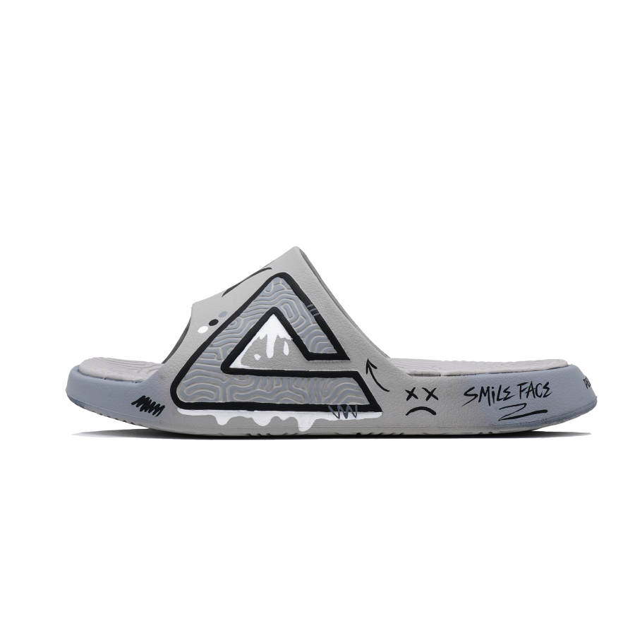 PEAK Taichi National Innovation Slippers Quiet Slip Resistant Abrasion Resistant Slide Slippers Men's Elegant Gray