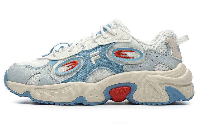 FILA FUSION Raccoon Textile, Synthetic Leather, TPU Low top Casual Shoes Women's White Blue