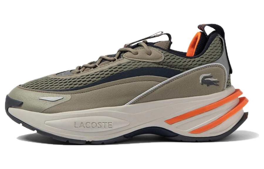 LACOSTE Mesh Low top Casual Shoes Men's Army Green