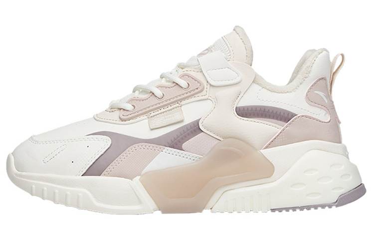 Anta Rubik's Cube Slip Resistant Abrasion Resistant Low top Chunky Sneakers Women's White Gray