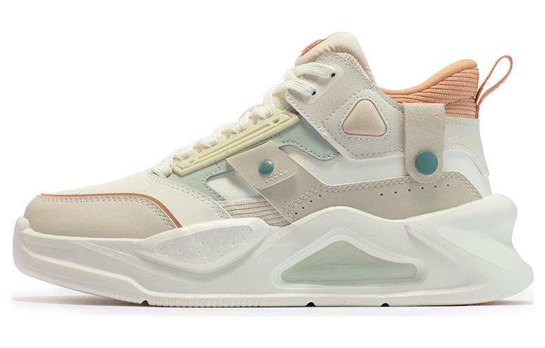 361° Jincheng SE Leather Fleece Lined Fashion Abrasion Resistant Thermal Mid top Sports Casual Shoes Women's White Gray
