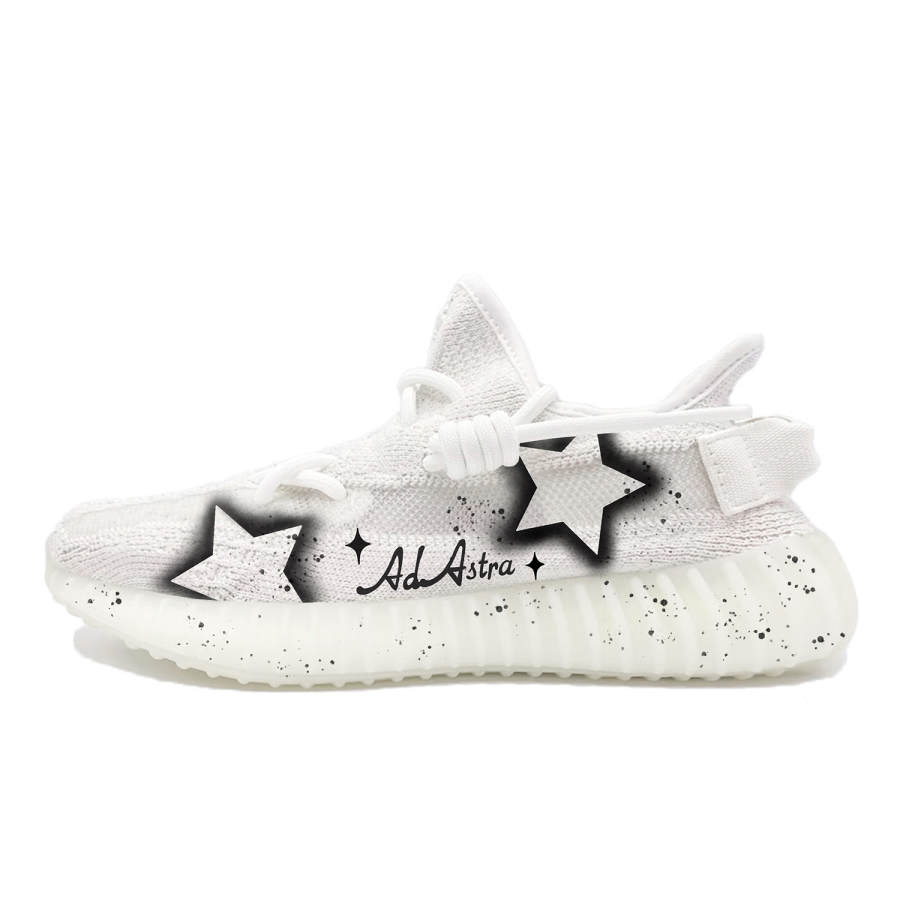 Adidas Originals Yeezy Boost 350 V2 Day Starry Fabric Abrasion Resistant Low top Casual Shoes Unisex White