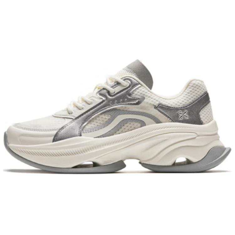 Anta Cushioning, Wear Resistant Low top Casual Shoes Women's Silver White