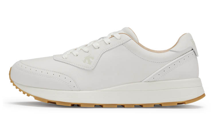 DESCENTE Chron Leather Slip Resistant Lightweight Non slip Lightweight Low top Casual Shoes Women's White