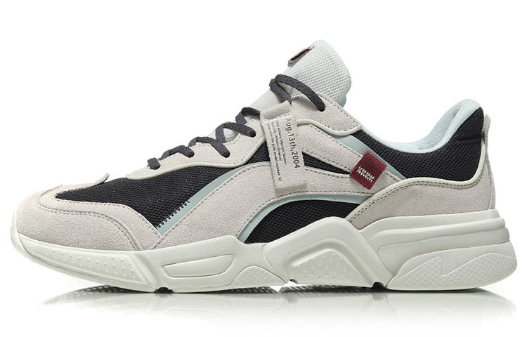 Li-Ning Li Ning Candle Dragon Textile, Synthetic Leather Slip Resistant Abrasion Resistant Low top Sports Casual Shoes Men's
