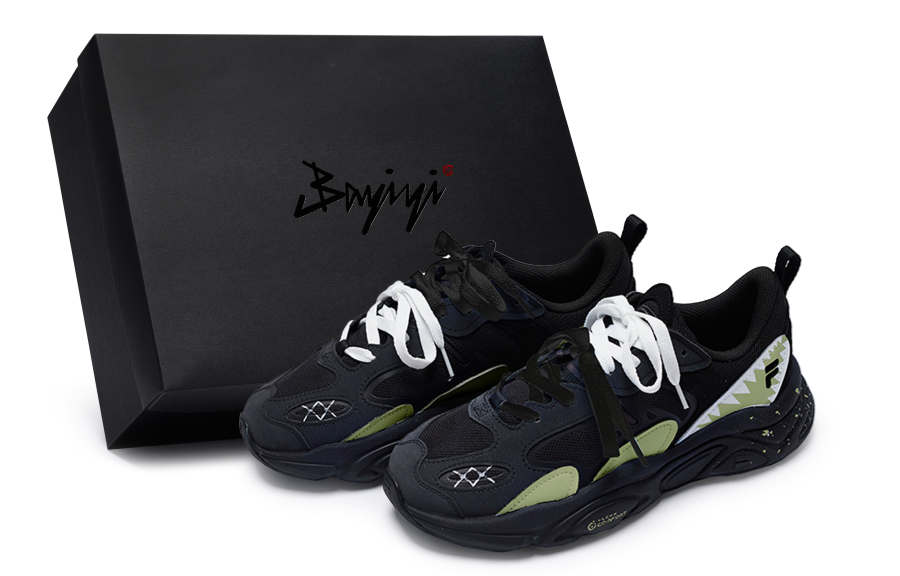 FILA Mars 2 Mars 2.0 811 Manufacturing, Tidal Matcha, Special Shoe Box Low top Casual Shoes Men's Black Green White