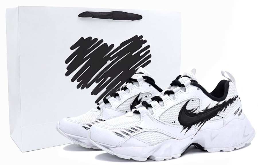 Nike Nike Air Heights Abrasion Resistant Slip Resistant Low top Casual Shoes Women's Black White