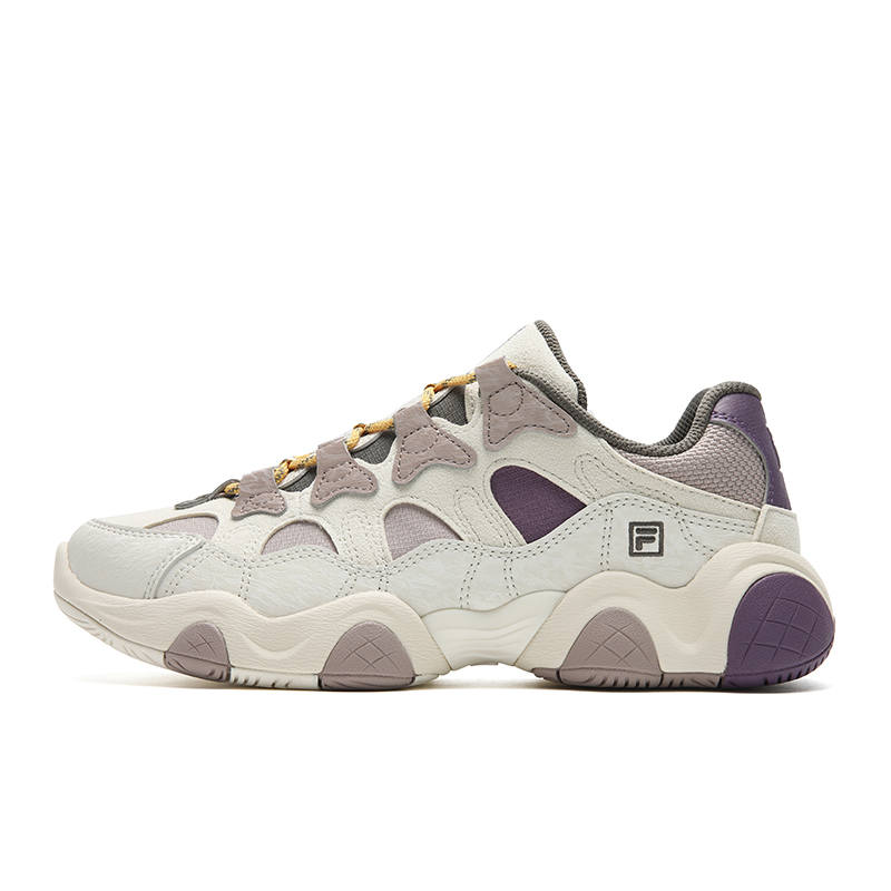 FILA JAGGER 2025 Wear resistant And Lightweight Low top Casual Shoes Women's White Purple
