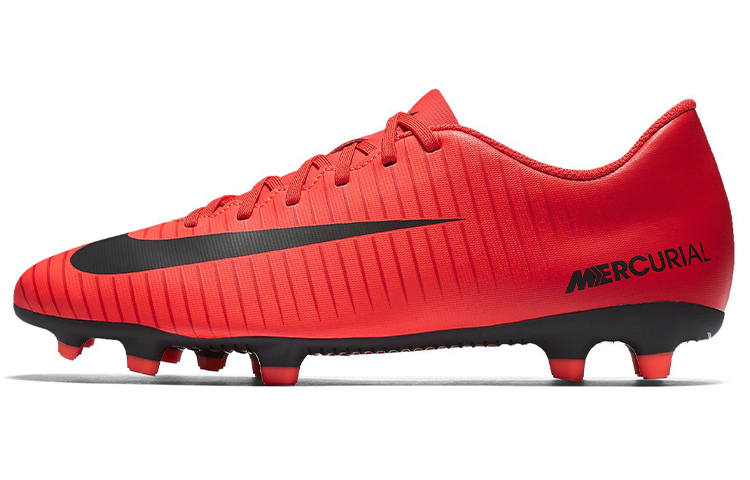 Nike Nike Mercurial Victory FG Firm Ground Cushioning Slip Resistant Abrasion Resistant Soccer Shoes Men's Red Black