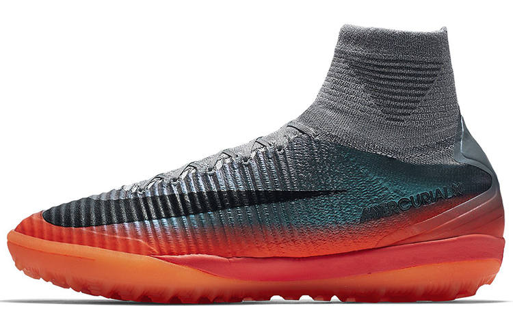 Nike Nike Mercurialx Proximo 2 TF Turf Cushioning Slip Resistant Abrasion Resistant Soccer Shoes Men's Gray Orange