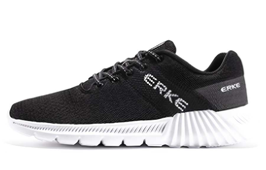Erke Textile, EVA Low top Abrasion Resistant Breathable Sports Casual Shoes Men's Black White