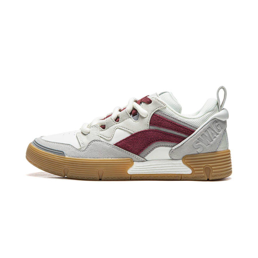 Li-Ning Li Ning Synthetic Leather, Split Cow Leather Slip Resistant Rebound Low top Casual Shoes Unisex