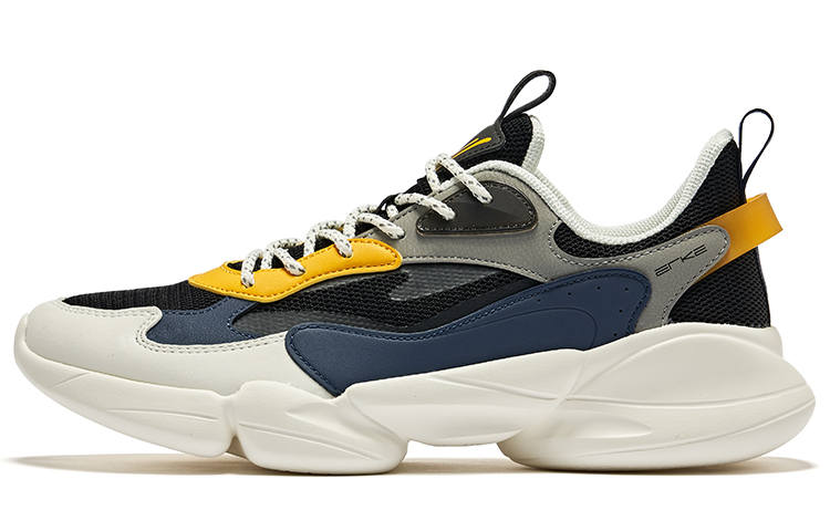 Erke Cushioning Abrasion Resistant Cushioning, Wear Resistant Casual Shoes Men's Jet Black Gray Ink Blue