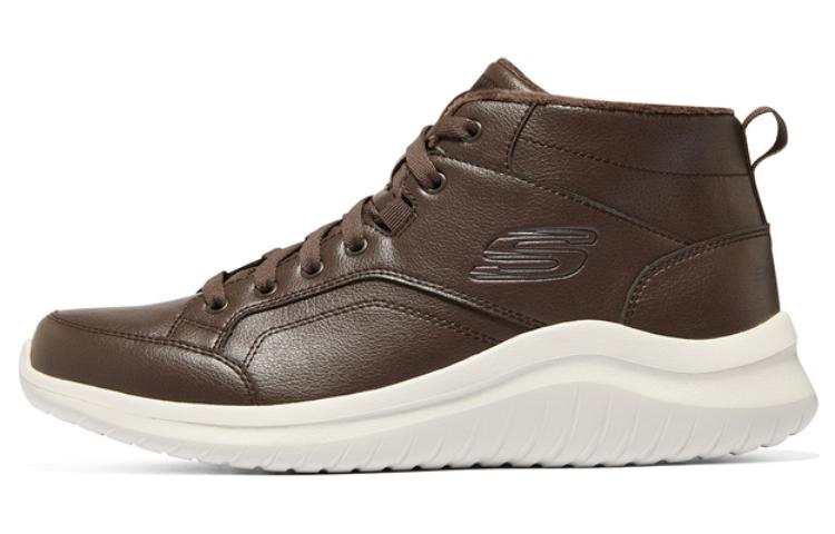 Skechers Ultra Flex 2.0 Synthetic Leather Abrasion Resistant Lightweight Low top Casual Shoes Men's Chocolate