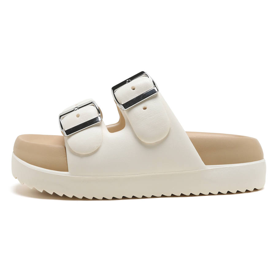 Jeep EVA Slide Slippers Women's White Brown