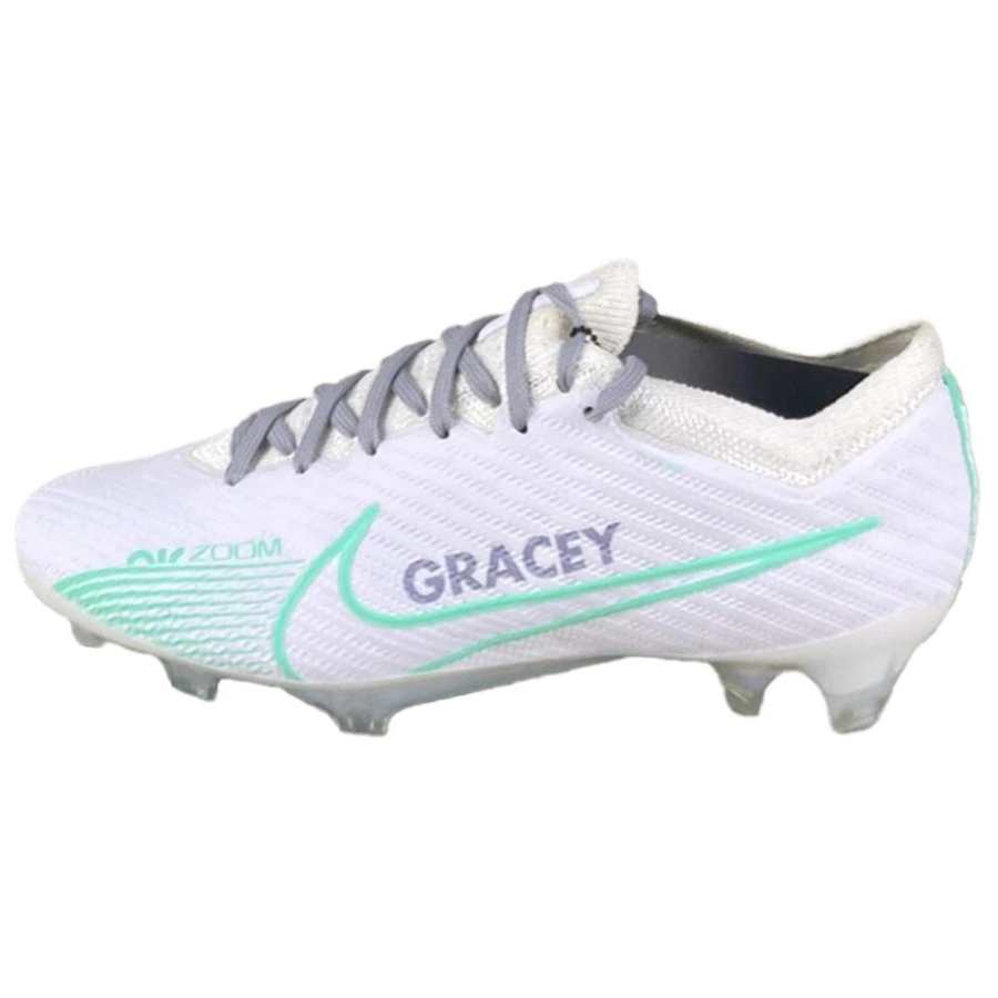 Nike Nike Zoom Vapor 15 FG Firm Ground Slip Resistant Abrasion Resistant Soccer Shoes Unisex White