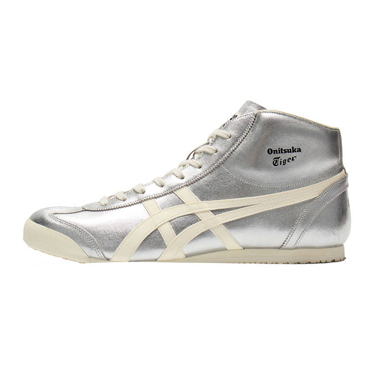Onitsuka Tiger Mexico Mid Runner Abrasion Resistant Mid top Casual Shoes Unisex Silver
