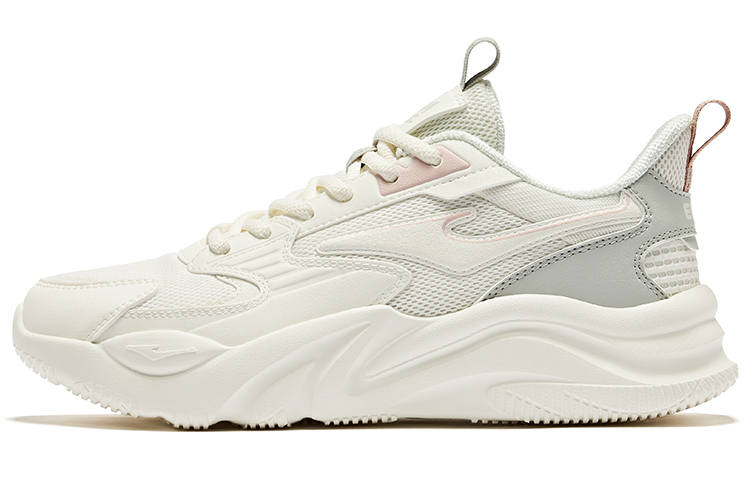 Erke Jie Ao 2.0 Cushioning Abrasion Resistant Cushioning, Wear Resistant Low top Casual Shoes Women's White Gray Pink