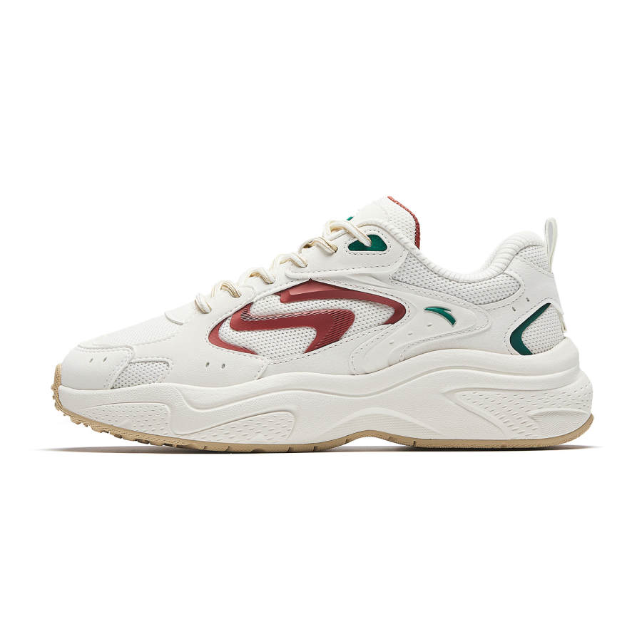 Anta Wear resistant And Lightweight Low top Casual Shoes Women's Ivory White/Rustic/Peacock Stone Green