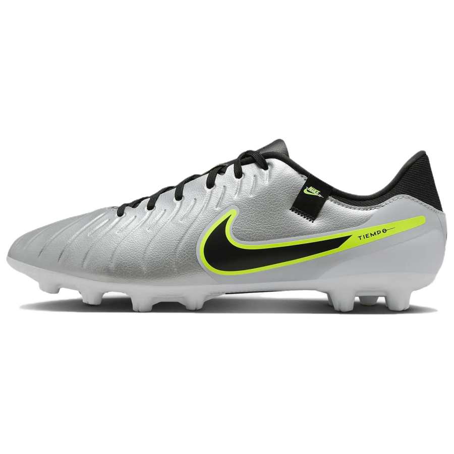 Nike Nike Tiempo Legend 10 Slip Resistant Abrasion Resistant Soccer Shoes Men's Silver Black Yellow