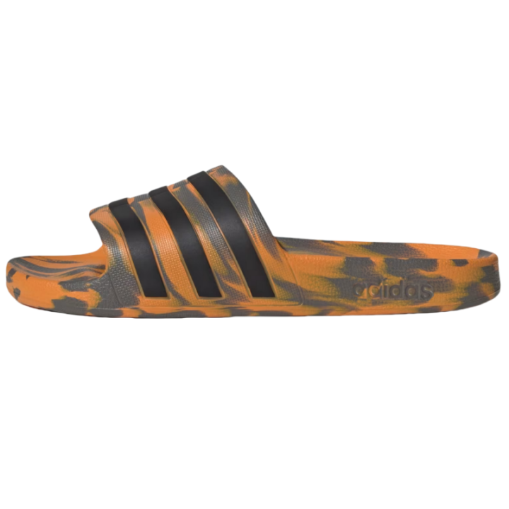 Adidas Adidas Adilette Aqua Slides Charcoal Core Black Focus Orange