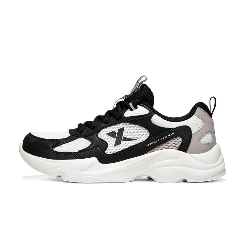 XTEP Cushioning Breathable Lightweight Low top Casual Shoes Women's White Black Gray