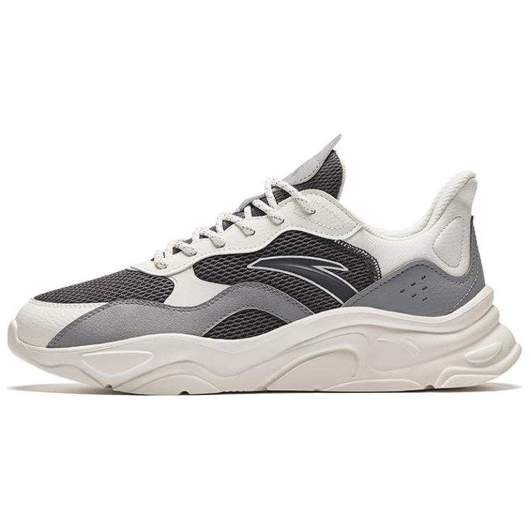 Anta Millennial Generation Cushioning Slip Resistant Low top Casual Shoes Men's Gray White