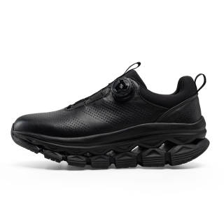ANGSHAN Rebound Abrasion Resistant Breathable Slip Resistant Low top Casual Shoes Unisex Pitch Black