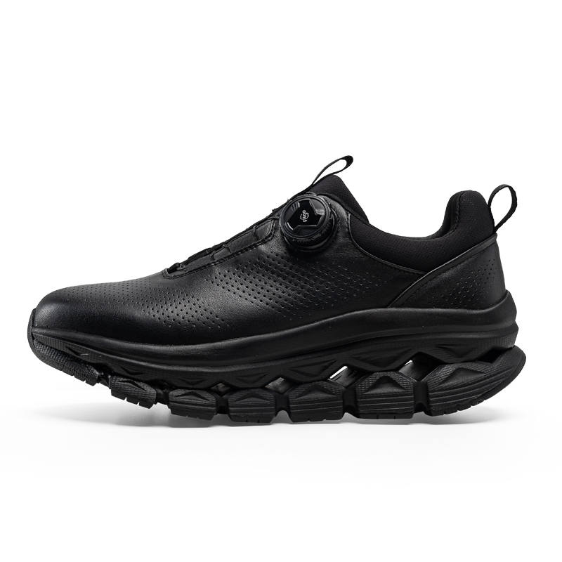 ANGSHAN Rebound Abrasion Resistant Breathable Slip Resistant Low top Casual Shoes Unisex Pitch Black