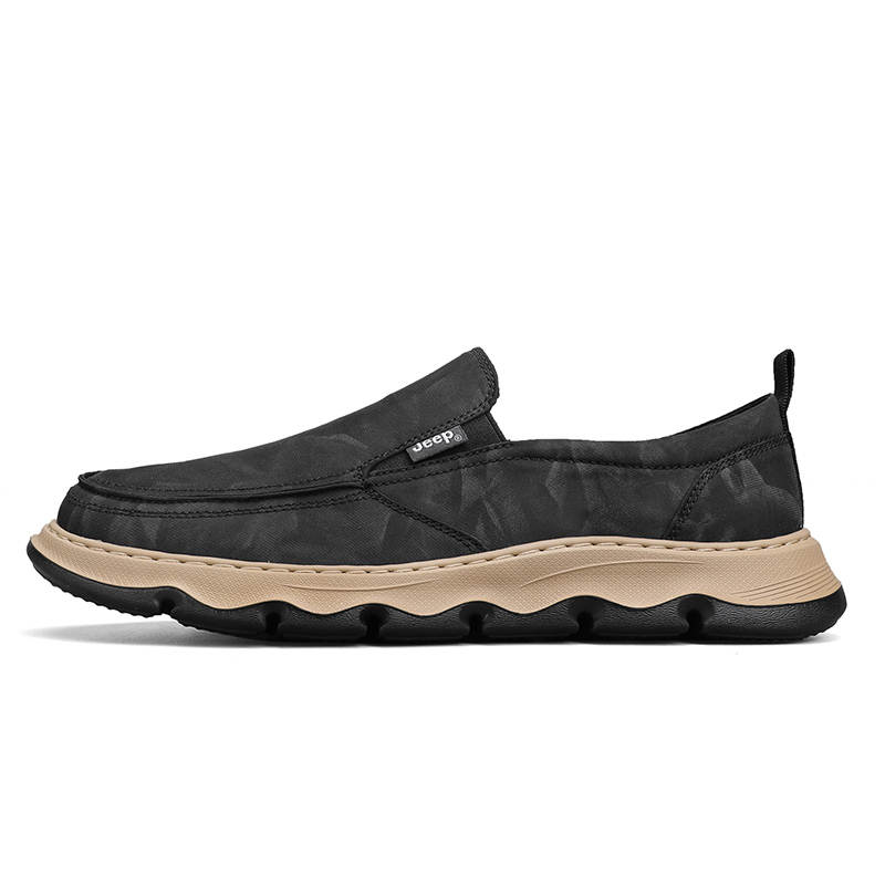 Jeep Fabric Cushioning Abrasion Resistant Breathable Lightweight Low top Casual Shoes Men's