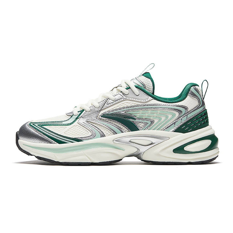 Anta Life Collection Cushioning, Wear Resistant Low top Casual Shoes Men's Silver White Green
