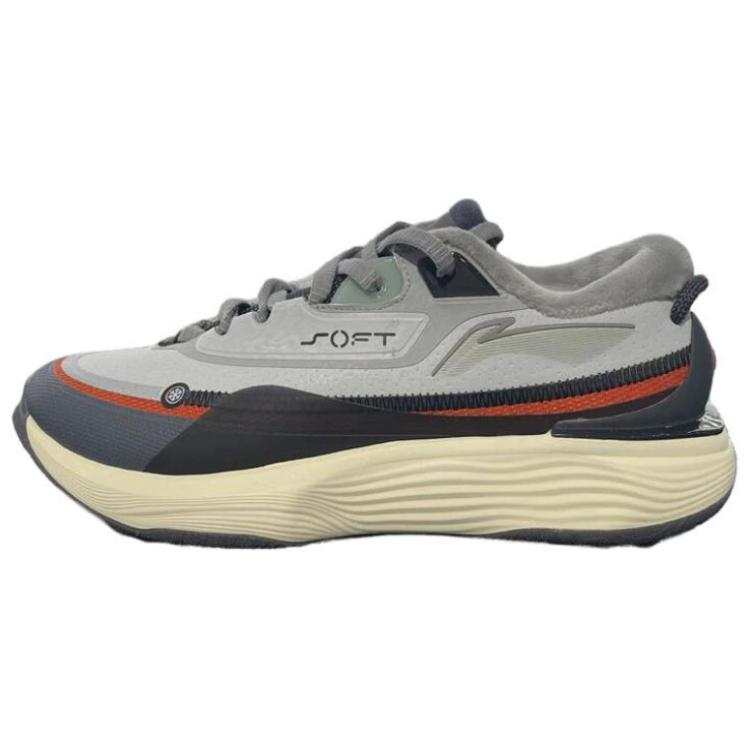 Li-Ning Li Ning SOFT WARM Fleece Comfortable Cushioning, Wear Resistant Low top Casual Shoes Men's Gray Black